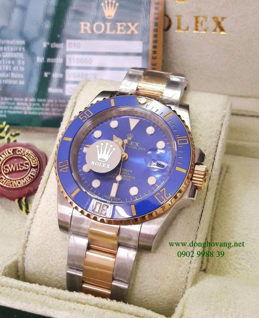 Rolex SUBMARINER gold blue 116613lb 